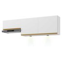 Ver imagem 1 de Kit 2 Armários de Cozinha Aéreos 3 Portas com Leds Veneza Multimóveis Mp2146 Branco/dourado