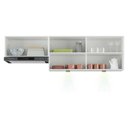 Ver imagem 2 de Kit 2 Armários de Cozinha Aéreos 3 Portas com Leds Veneza Multimóveis Mp2146 Branco/dourado