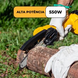 Motosserra Elétrica  Sem Fio Bateria 20v Mini Motoserra15cm com Maleta de Acessórios - 6
