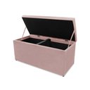 Ver imagem 4 de Kit Cabeceira e Calçadeira Baú Dubai Casal 140 Cm - Veludo Rose