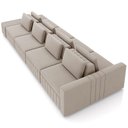 Ver imagem 2 de Sofá Ilha e Puff Sala Living 505cm Siesta M22 Veludo Bege - Mpozenato