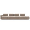 Ver imagem 1 de Sofá Ilha e Puff Sala Living 505cm Siesta M22 Veludo Bege - Mpozenato