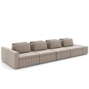 Ver imagem 6 de Sofá Ilha e Puff Sala Living 505cm Siesta M22 Veludo Bege - Mpozenato