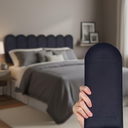 Ver imagem 1 de Cabeceira Nuvem Estofada Casal 7 Placas Suede Macio 45x20cm:azul Marinho
