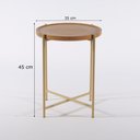 Ver imagem 2 de Mesa Lateral Gold 39,5 Cm X 50 Cm Tauari/dourado