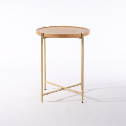 Mesa Lateral Gold 39,5 Cm X 50 Cm Tauari/dourado