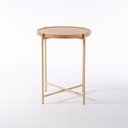 Ver imagem 1 de Mesa Lateral Gold 39,5 Cm X 50 Cm Tauari/dourado