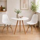Ver imagem 3 de Conjunto Mesa de Jantar Redonda 70cm 2 Cadeiras Charles Eames Eiffel - Branco