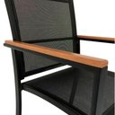 Ver imagem 2 de Jogo de Mesa Ripada 90cm 4 Cadeiras Perpétua Ombrelone 3m com Base Preto