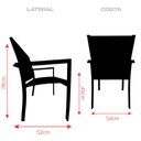 Ver imagem 6 de Jogo de Mesa Ripada 90cm 4 Cadeiras Perpétua Ombrelone 3m com Base Preto