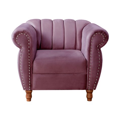 Poltrona Realeza Chesterfield Cadeira Vintage Decoração Retrô - Veludo Roxo
