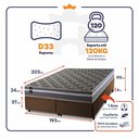 Ver imagem 2 de Conjunto Box Baú Super King Miami Marrom 193x203x69 Espuma D33