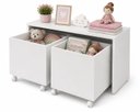Ver imagem 1 de Mesa de Atividades Infantil com Baús Organizadores Branco