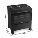 Ver imagem 4 de Fogão 5 Bocas Itatiaia Electra Glass New com Acendimento Automático Preto Bivolt