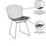 Kit 4 Cadeiras Bertoia Cromada Assento Preto - 4