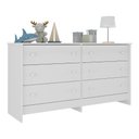 Ver imagem 1 de Cômoda Infantil 136cm com 6 Gavetas Flex Multimóveis Branco