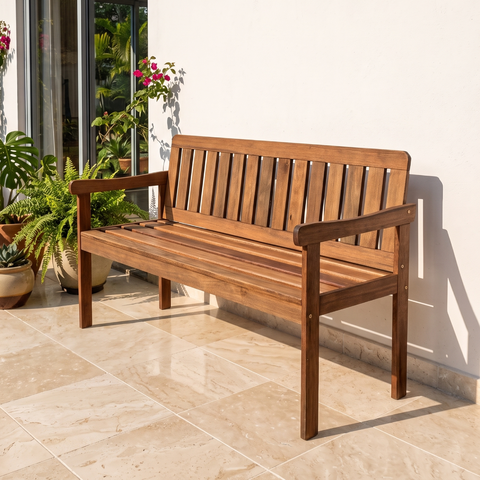 Banco Externo 150cm em Madeira Maciça Siror Yescasa Marrom