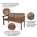 Ver imagem 4 de Banco Externo 150cm em Madeira Maciça Siror Yescasa Marrom