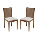 Ver imagem 1 de Kit com 2 Cadeiras de Jantar Dora Encosto em Tela - 2230 Mmj-as As-castanho Claro As-510