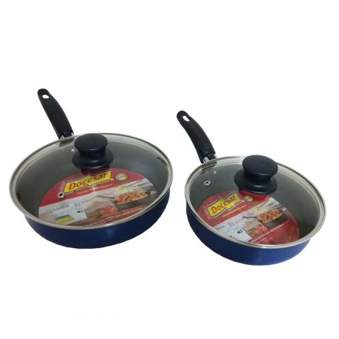 Kit 2 Frigideiras Antiaderente C/tampa de Vidro 22cm e 18cm