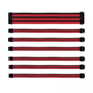 Kit de Cabo Extensor Sleeved para Fonte Cooler Master Vermelho/preto Rdbk Gl Pvc 30 Cm 7 Cabos - Cma