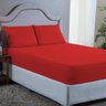 Roupa de Cama Queen 400 Fios 3 Peças Hotel Pousada Macio Acetinado:vermelho - 2