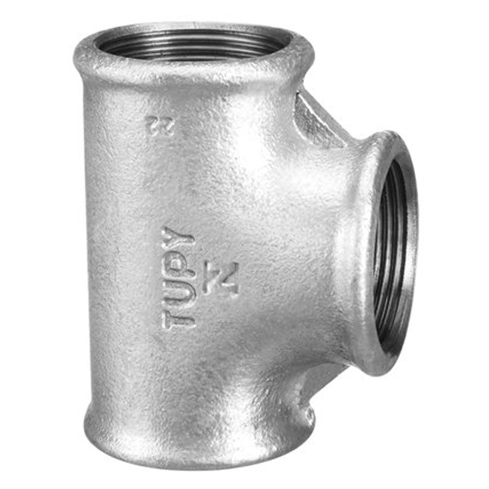 Tê de redução galvanizado NPT 1" x 1/2" - 1