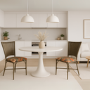 Ver imagem 1 de 2 Cadeira Vivara Mesa Jantar Estofada Cozinha Fibra Sintética Areia