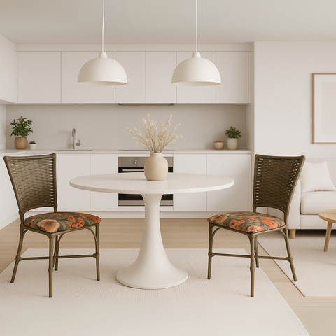 2 Cadeira Vivara Mesa Jantar Estofada Cozinha Fibra Sintética Areia