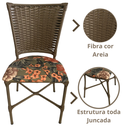 Ver imagem 5 de 2 Cadeira Vivara Mesa Jantar Estofada Cozinha Fibra Sintética Areia