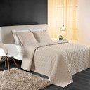 Ver imagem 3 de Kit Cobre Leito Colcha Tendência Casal 3 Peças Micropercal 200 Fios Bordado Premium - Cáqui
