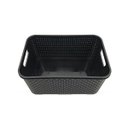Ver imagem 4 de Kit 4 Cestos Organizadores Rattan de Plástico Resistente Médio Cesto Com Tampa Capacidade 8 Litros C