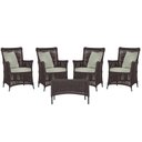 Ver imagem 1 de 4 Poltronas e 1 Mesa Igapó em Alumínio Pintura Preta Corda Náutica Estofado 3