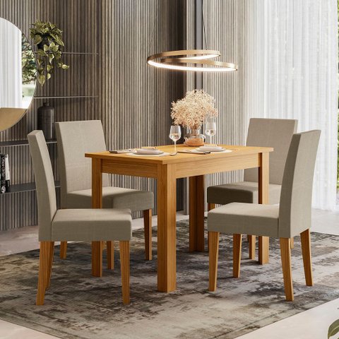 Mesa Bellagio 4 Lugares com 4 Cadeiras Josi Poliman Móveis