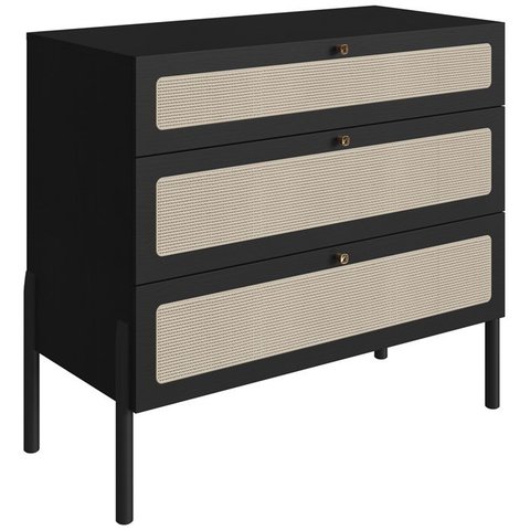 Comoda 3 Gv Corrediças Telesc Pes Madeira 27934 Oslo Nero Artesano