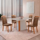 Ver imagem 7 de Mesa de Jantar Isadora 120cm Tampo MDF Vidro Canto Copo com 4 Cadeiras Lorena