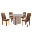 Ver imagem 1 de Mesa de Jantar Isadora 120cm Tampo MDF Vidro Canto Copo com 4 Cadeiras Lorena