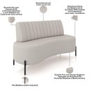 Ver imagem 4 de Sofá Chaise 2 Lugares Sala Living 160cm Pés Industrial Cayman K01 Linho Cru Lyam Decor