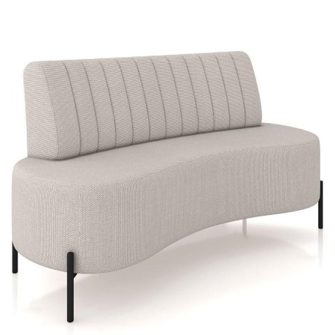 Sofá Chaise 2 Lugares Sala Living 160cm Pés Industrial Cayman K01 Linho Cru Lyam Decor