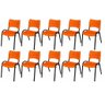 Cadeira Iso Base Preto Escola, Escritório Laranja Kit 10 Un - 2