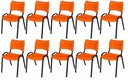 Ver imagem 2 de Cadeira Iso Base Preto Escola, Escritório Laranja Kit 10 Un