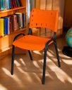 Ver imagem 1 de Cadeira Iso Base Preto Escola, Escritório Laranja Kit 10 Un