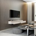Ver imagem 1 de Rack Suspenso para TV até 55 Polegadas MDF 134,4cm 2 Gavetas Aspen 1.35