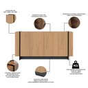 Ver imagem 4 de Aparador Buffet para Sala de Jantar 4 Portas 160cm Puerto C04 Freijó Preto Fosco - Lyam Decor