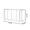 Ver imagem 5 de Aparador Buffet para Sala de Jantar 4 Portas 160cm Puerto C04 Freijó Preto Fosco - Lyam Decor