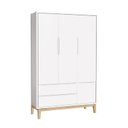 Ver imagem 2 de Dormitório Completo Infantil Classic 3 Portas, Cômoda 6 Gavetas e Berço Branco Fosco com Pés Madeira