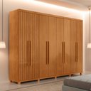 Ver imagem 1 de Guarda Roupa Casal Toronto 100 Mdf 8 Portas e 4 Gavetas com Pés Moderna Mobília