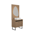 Ver imagem 1 de Conjunto Gabinete para Banheiro Tech Led 2g 80cm com Pé