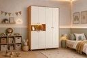Ver imagem 3 de Guarda Roupa Infantil Vittoria 6 Portas e 2 Gavetas - Cinamomo Off White - Albatroz