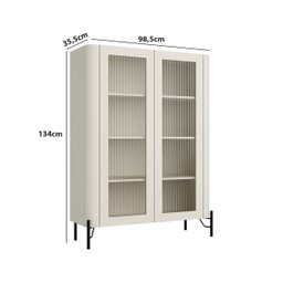 Cristaleira Mdf Vidro Canelado L98,5 X A134cm - 3